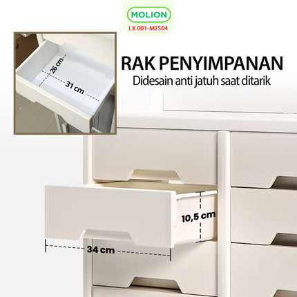 Lemari Plastik HDPE 41x31x108cm Pakaian Mainan Serbaguna Minimalis 001-M2504