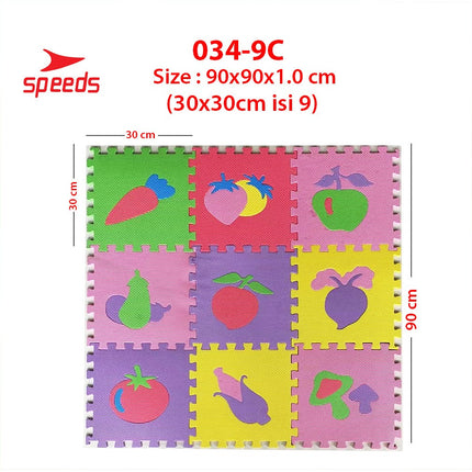 SPEEDS Matras Evamat 30x30cm Matras Puzzle Karpet Puzzle Matras Alas Lantai Evamat Alas Lantai Soft Matras 034-9