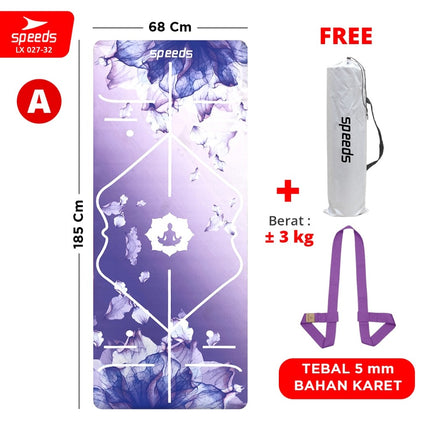 SPEEDS Alas Yoga Mat Karet Matras Yoga Senam Lantai Portabel Anti Air Slip Karpet Olahraga 027-32