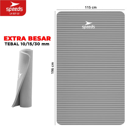 SPEEDS Yoga Mat 196x115x30mm Anti Slip Matras Yoga Tebal Extra Besar Alas Yoga Senam LX 027-33