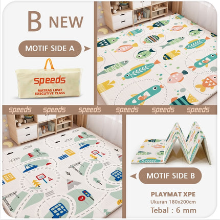 SPEEDS SNI A Playmat Bayi Karpet Lipat Playmate Matras Bayi 180x200cm Playmat Bayi Anak/Bayi Tikar Lipat Foam 027-15