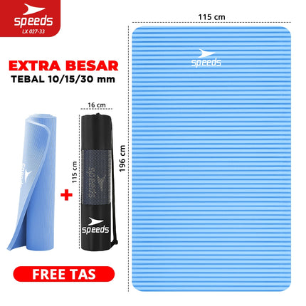 SPEEDS Yoga Mat 196x115x30mm Anti Slip Matras Yoga Tebal Extra Besar Alas Yoga Senam LX 027-33