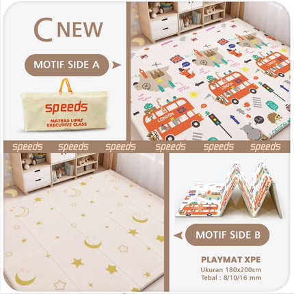 SPEEDS SNI A Playmat Bayi Karpet Lipat Playmate Matras Bayi 180x200cm Playmat Bayi Anak/Bayi Tikar Lipat Foam 027-15