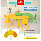 SPEEDS Meja Belajar Kokoh Colorfull Anak Bulan Moon Table Besar HDPE Meja TK Paud Playgroup Warna Warni Kids 031-70