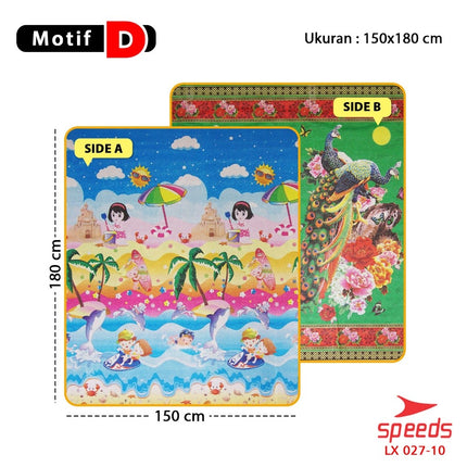 SPEEDS Karpet Gulung Alas Bermain Tidur Duduk Bayi 180x200x6mm Portabel EPE Tikar Gulung 027-10