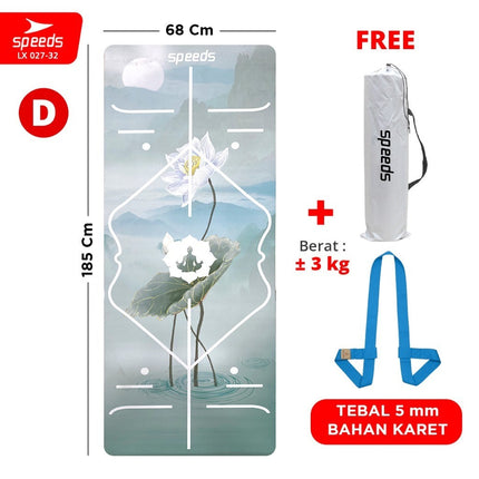 SPEEDS Alas Yoga Mat Karet Matras Yoga Senam Lantai Portabel Anti Air Slip Karpet Olahraga 027-32