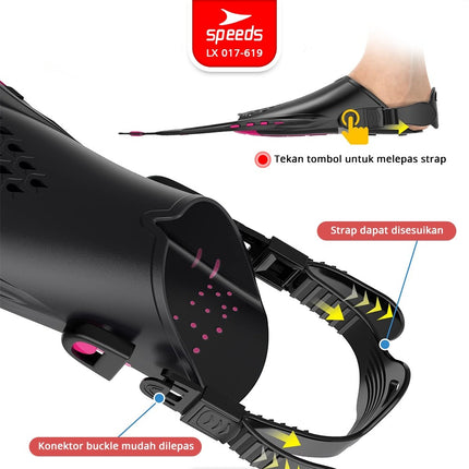 SPEEDS Kaki Katak Fin Renang Snorkeling Fins Diving Fin Kaki Katak Renang 017-619