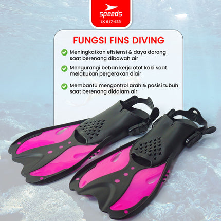 SPEEDS Kaki Katak Diving Fins Perlengkapan Swim Renang Snorkeling Laut Menyelam Kaki Kodok  017-633