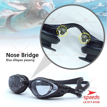 SPEEDS Kacamata Renang Dewasa Anti UV Fog Mirrored LX017-6100