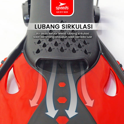 SPEEDS Kaki Katak Diving Fins Perlengkapan Swim Renang Snorkeling Laut Menyelam Kaki Kodok  017-633