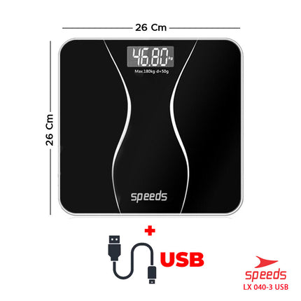 SPEEDS Timbangan Badan Digital180kg scale kaca Berat  Mini Max Original Impor 040-3