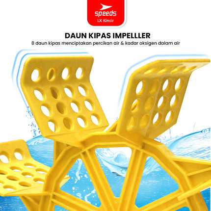 SPEEDS Kincir Air 66cm Tambak Impeller 8 Daun Cor Padat Pelampung Air Tambak Water Aerator