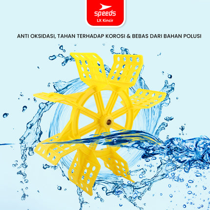 SPEEDS Kincir Air 66cm Tambak Impeller 8 Daun Cor Padat Pelampung Air Tambak Water Aerator