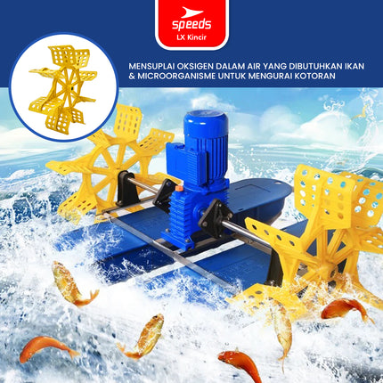 SPEEDS Kincir Air 66cm Tambak Impeller 8 Daun Cor Padat Pelampung Air Tambak Water Aerator