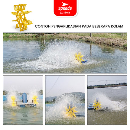 SPEEDS Kincir Air 66cm Tambak Impeller 8 Daun Cor Padat Pelampung Air Tambak Water Aerator