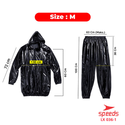 SPEEDS Baju Jaket Sauna Suit Elastis Waterproof Olahraga Detox Pelangsing Keringat 036-1
