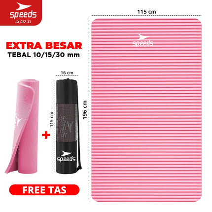SPEEDS Yoga Mat 196x115x30mm Anti Slip Matras Yoga Tebal Extra Besar Alas Yoga Senam LX 027-33