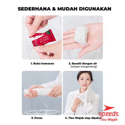 SPEEDS Portable Facial Tissue 24x30cm Compressed Magic Mini Facial Tissue Soft Cotton Material