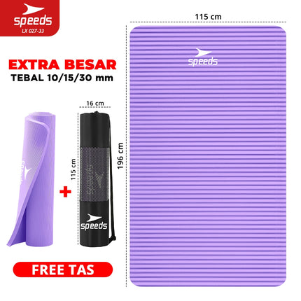 SPEEDS Yoga Mat 196x115x30mm Anti Slip Matras Yoga Tebal Extra Besar Alas Yoga Senam LX 027-33