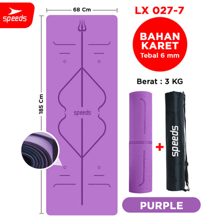 SPEEDS Matras Yoga Mat Pu Karet Matras Premium Karpet Spons Speeds bonus tas 027-7