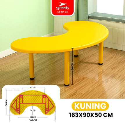 SPEEDS Meja Belajar Kokoh Colorfull Anak Bulan Moon Table Besar HDPE Meja TK Paud Playgroup Warna Warni Kids 031-70
