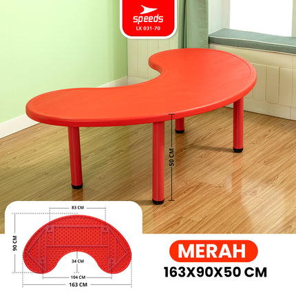 SPEEDS Meja Belajar Kokoh Colorfull Anak Bulan Moon Table Besar HDPE Meja TK Paud Playgroup Warna Warni Kids 031-70
