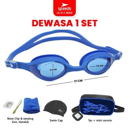SPEEDS Kacamata Renang Kacamata Renang Dewasa Satu Set Swiming Googles Simple 017-8000