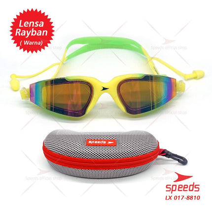 SPEEDS Kacamata Renang Dewasa Anti Fog & UV + Earplug Kacamata Renang Universal LX 017-8810