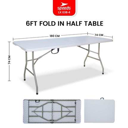 SPEEDS Meja Lipat Plastik Folding Table Indoor Outdoor Piknik Pameran Serbaguna Besar Meja Makan 038-2