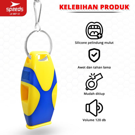 SPEEDS Peluit Wasit Pluit Treble Whistle Olahraga Periwitan Sport Trainer 120db + Lanyard Tali 007-12