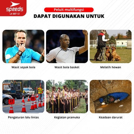 SPEEDS Peluit Wasit Pluit Treble Whistle Olahraga Periwitan Sport Trainer 120db + Lanyard Tali 007-12