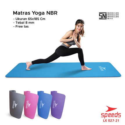 SPEEDS Yoga Mat Exercise Floor Gymnastics Meditation Gym Fitness Floor Mat SNI 027-21 Standard