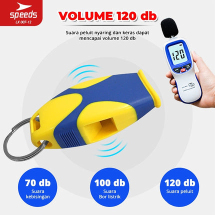 SPEEDS Peluit Wasit Pluit Treble Whistle Olahraga Periwitan Sport Trainer 120db + Lanyard Tali 007-12